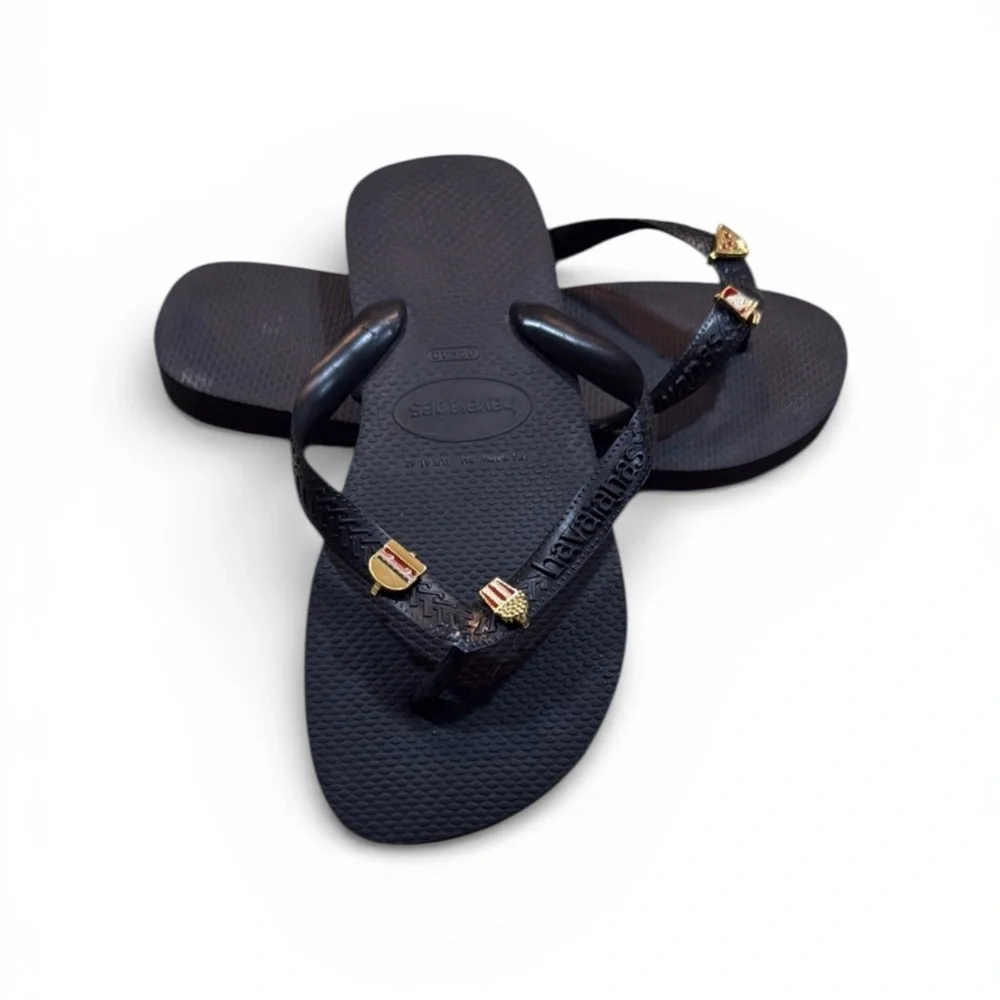 Havaianas TOP Women’s Fip Flops with Claw pins Black Size 9